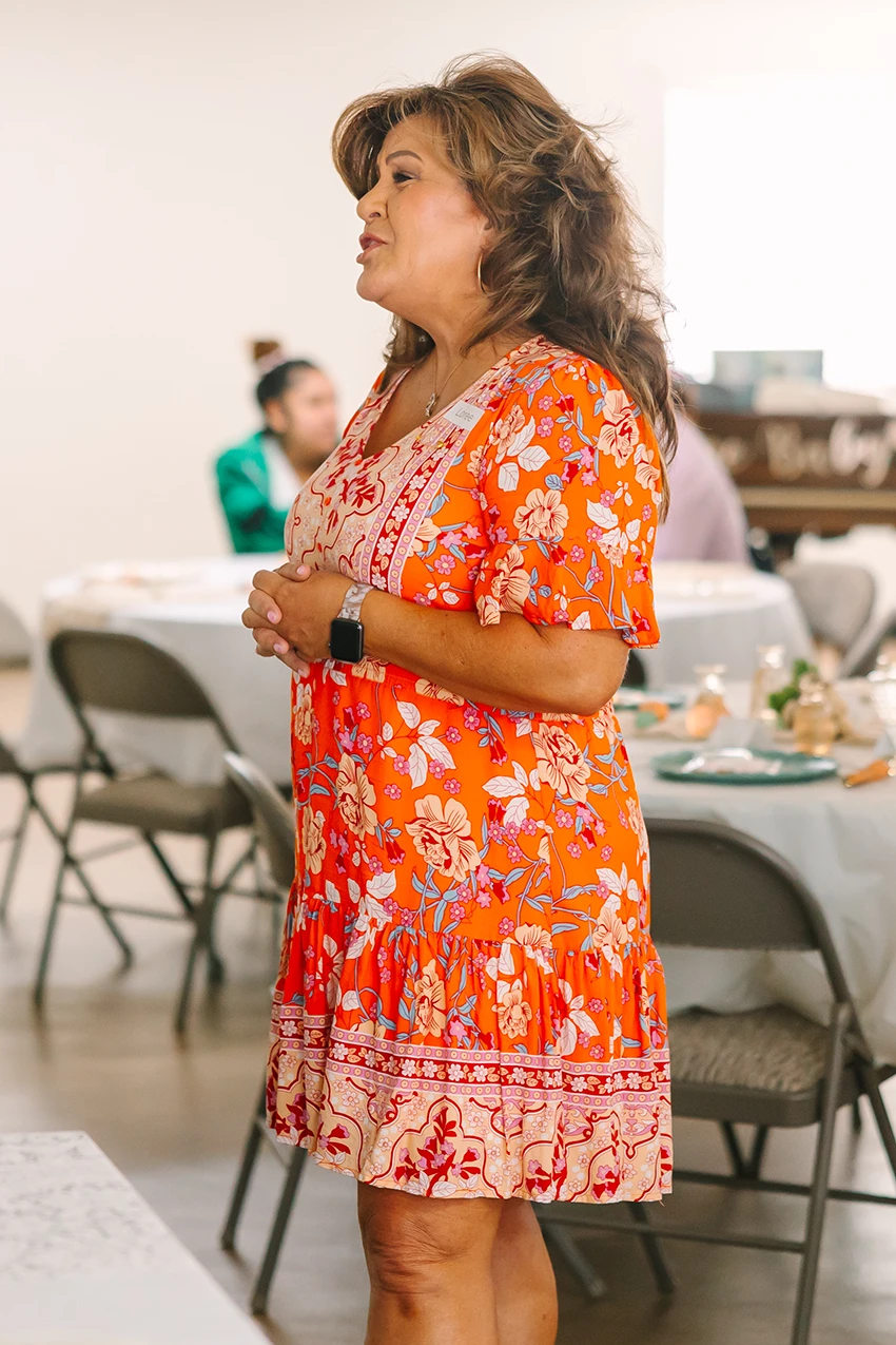 A volunteer at a WeFoster LA baby shower event.
